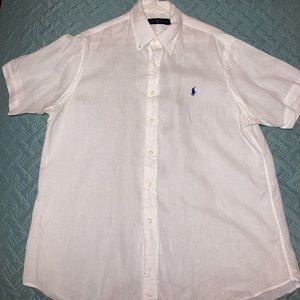 100% Linen - Ralph Lauren Button-Up Shirt - Large